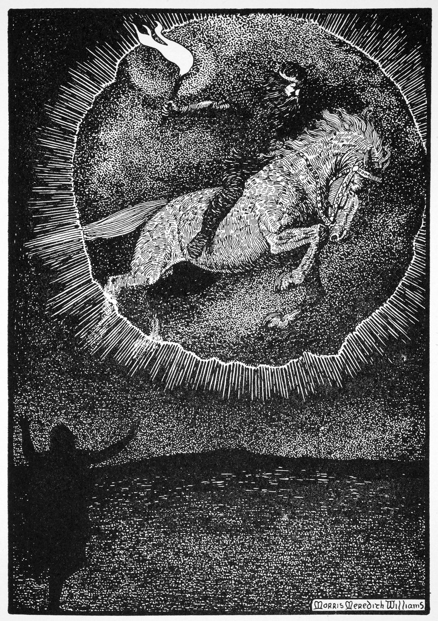 "Visionen om mannen på den grå hästen", 1913. av Morris Meredith Williams