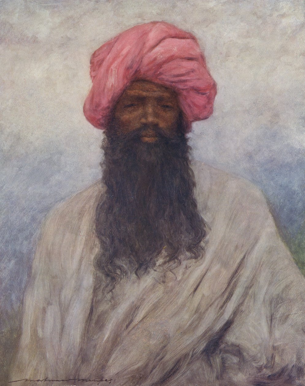 Portræt af en Baluchi-mand - tidligt i det 20. århundrede av Mortimer Ludington Menpes