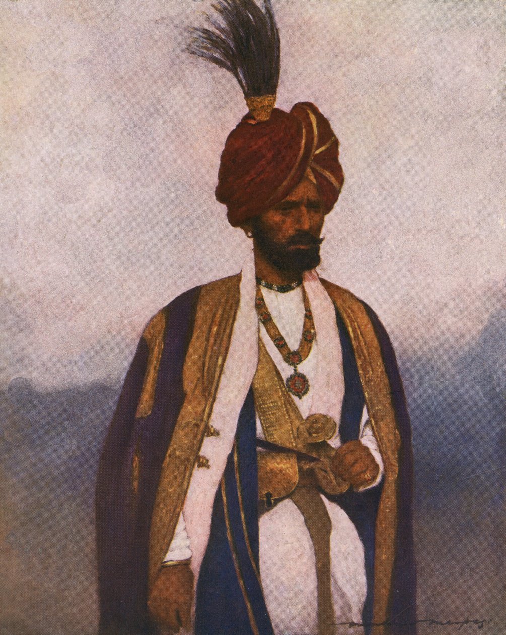 Sowar af det 17. Dogra Regiment - tidligt i det 20. århundrede sved av Mortimer Ludington Menpes