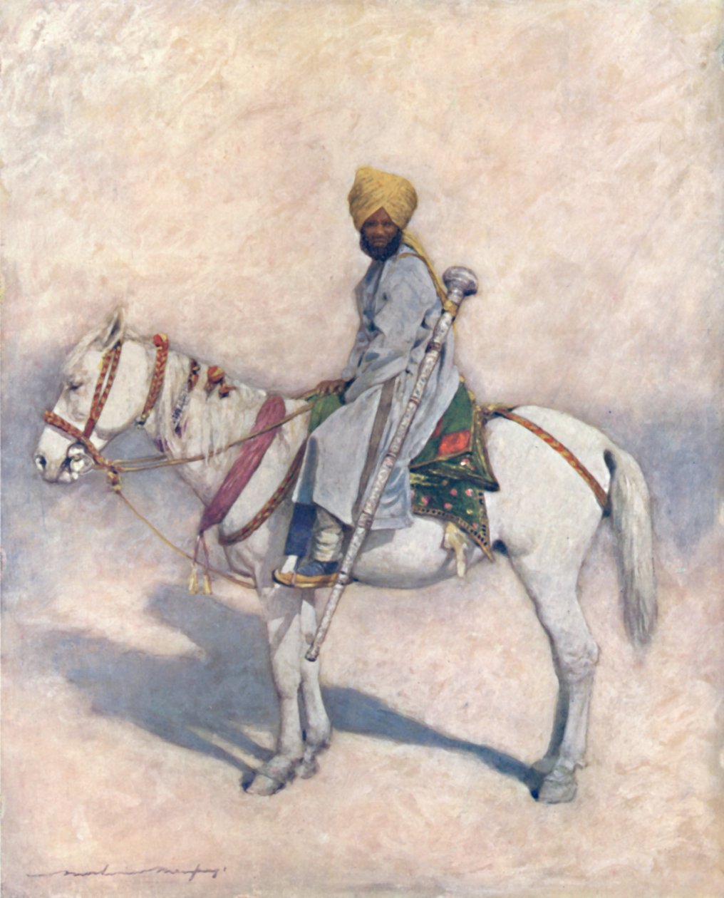 "En monterad Mace-bärare", 1903 av Mortimer L Menpes