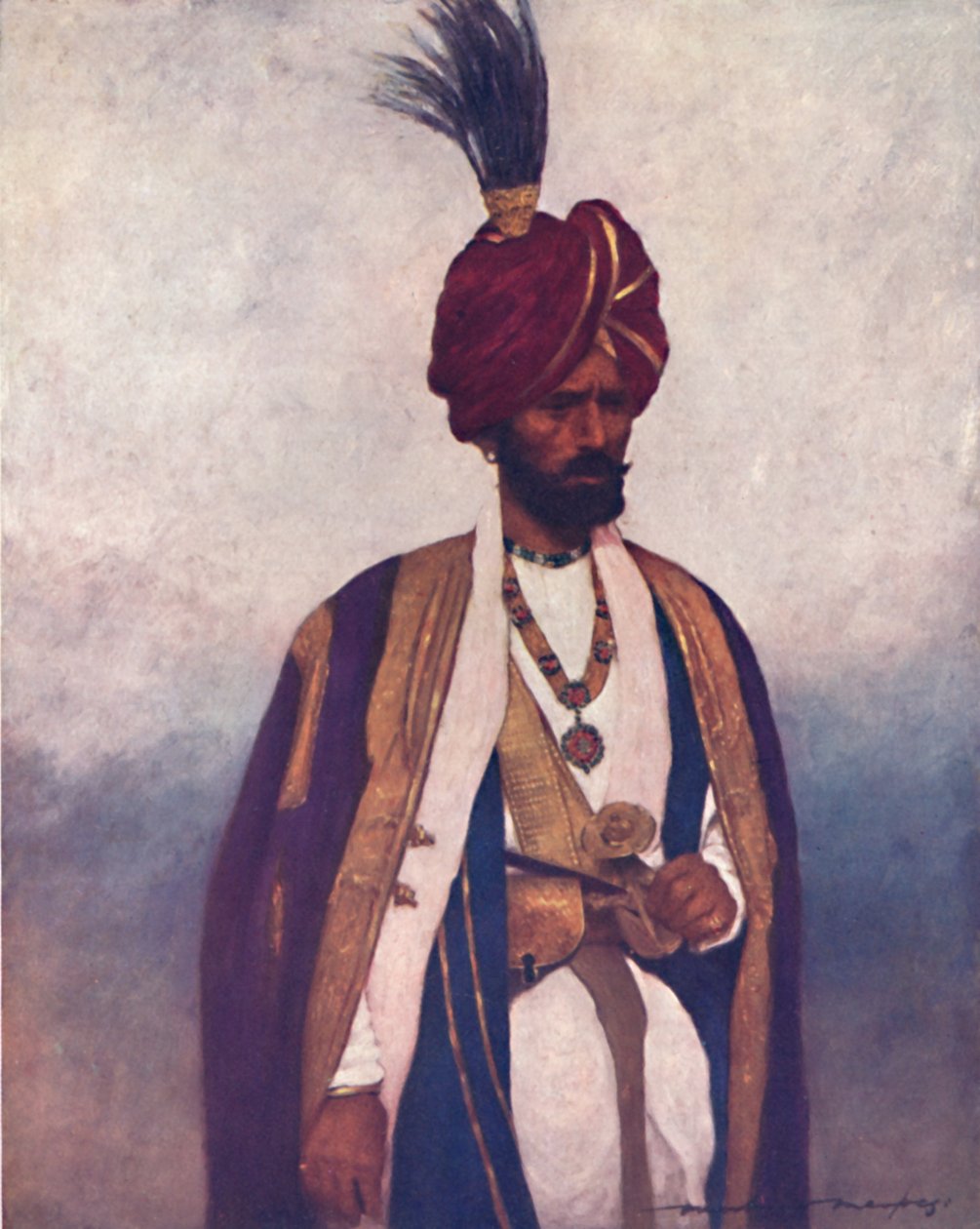 "En soldat av hans höghet Dogra Sowar", 1903 av Mortimer L Menpes