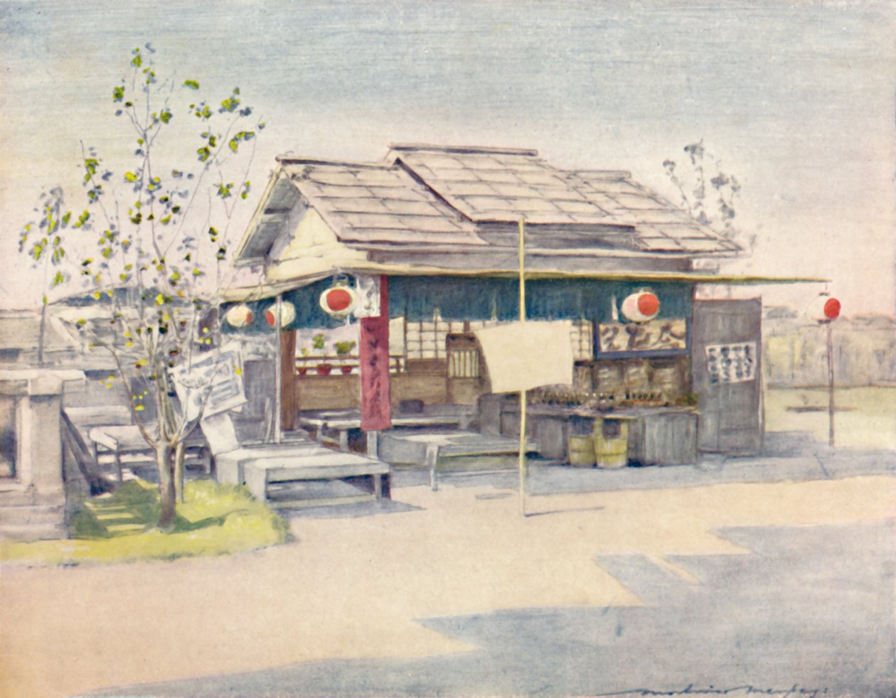 "Ett tehus", 1903 av Mortimer L Menpes