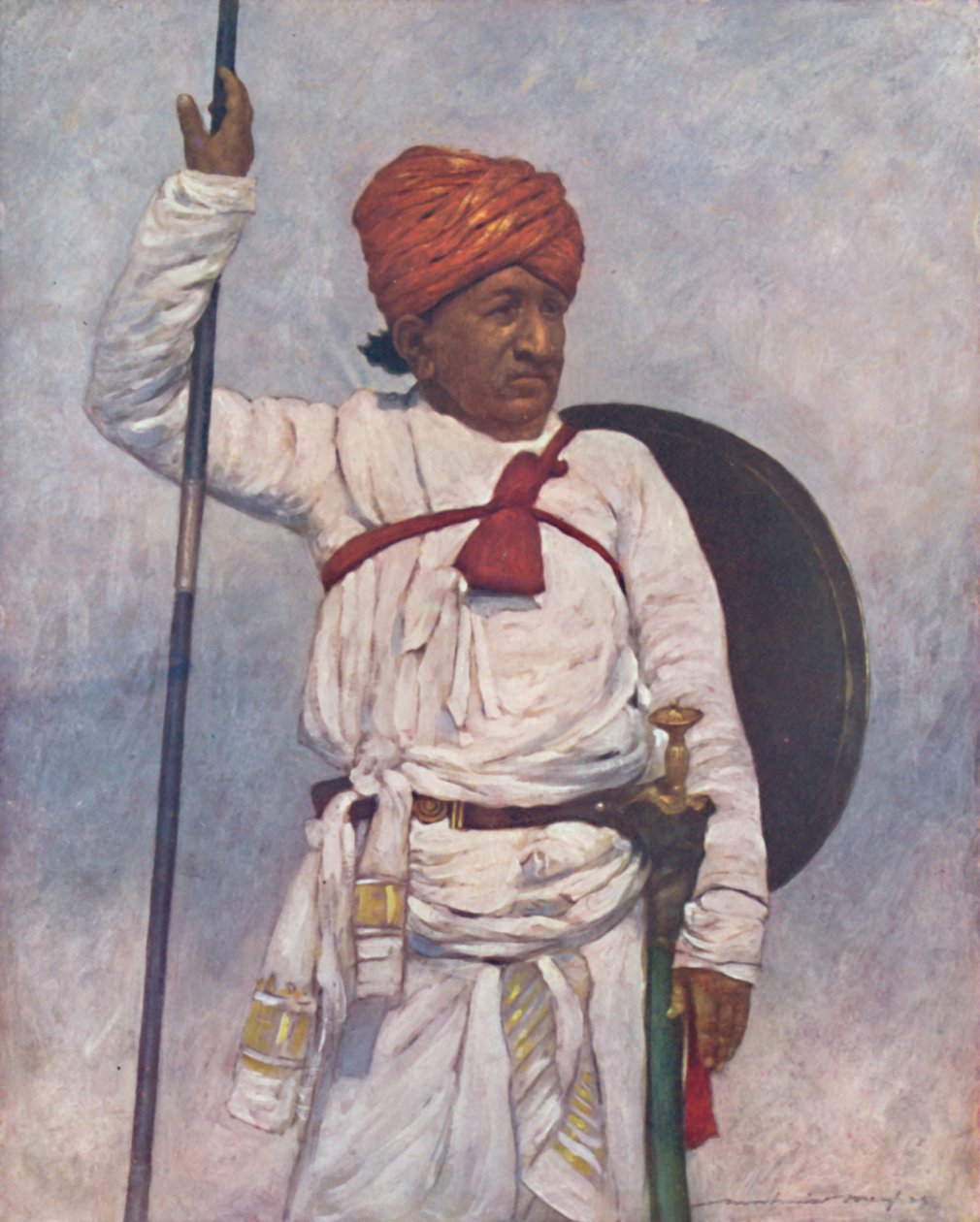 "En beväpnad behållare av Bombay Chiefs", 1903 av Mortimer L Menpes
