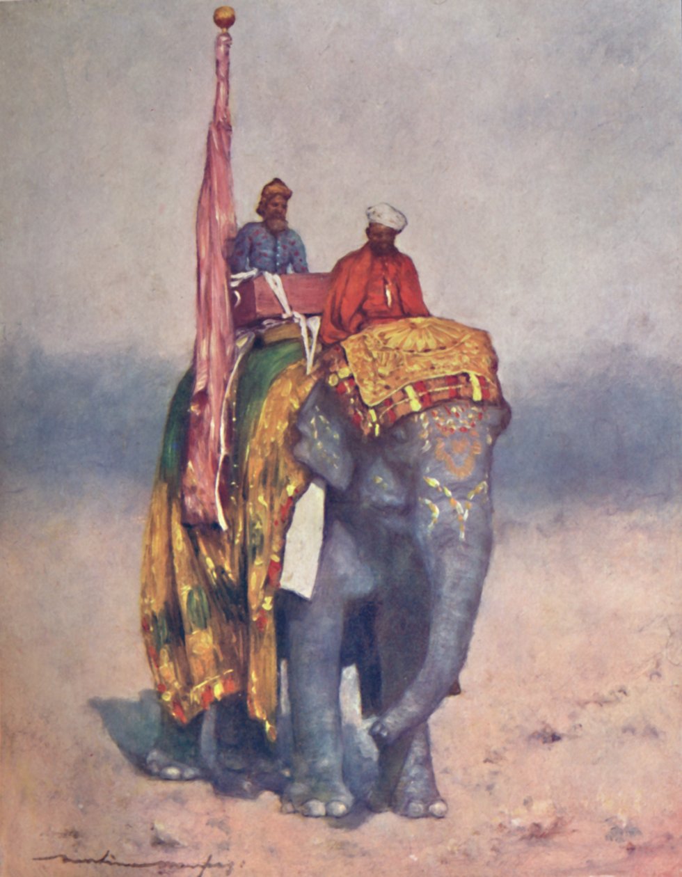 "En elefant från Rajputanas sandiga avfall", 1903 av Mortimer L Menpes