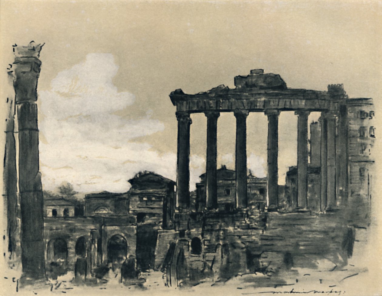 "Rester av det antika Rom", 1903 av Mortimer L Menpes