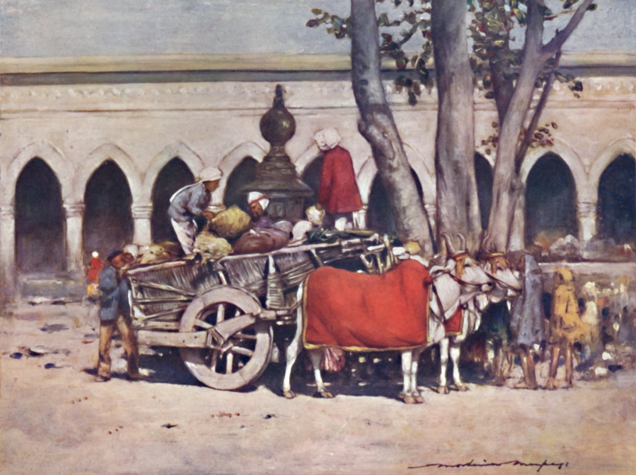 "Scen utanför järnvägsstationen under Delhi Durbar", 1903 av Mortimer L Menpes