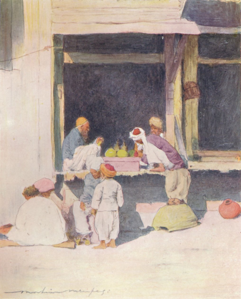 En basar i Peshawur, 1905 av Mortimer Ludington Menpes