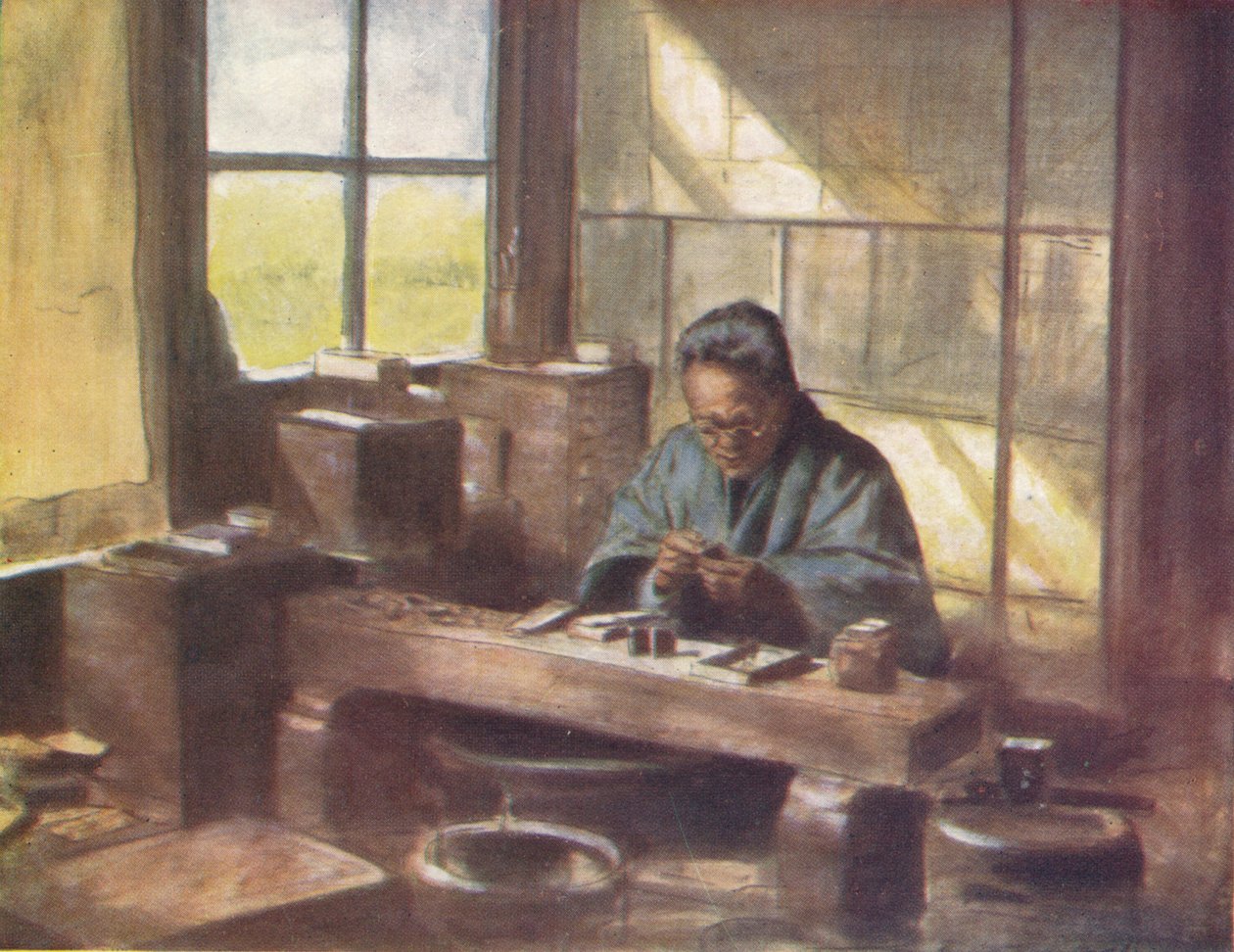 En Cloissonne-arbetare, c1887, 1901 av Mortimer Ludington Menpes
