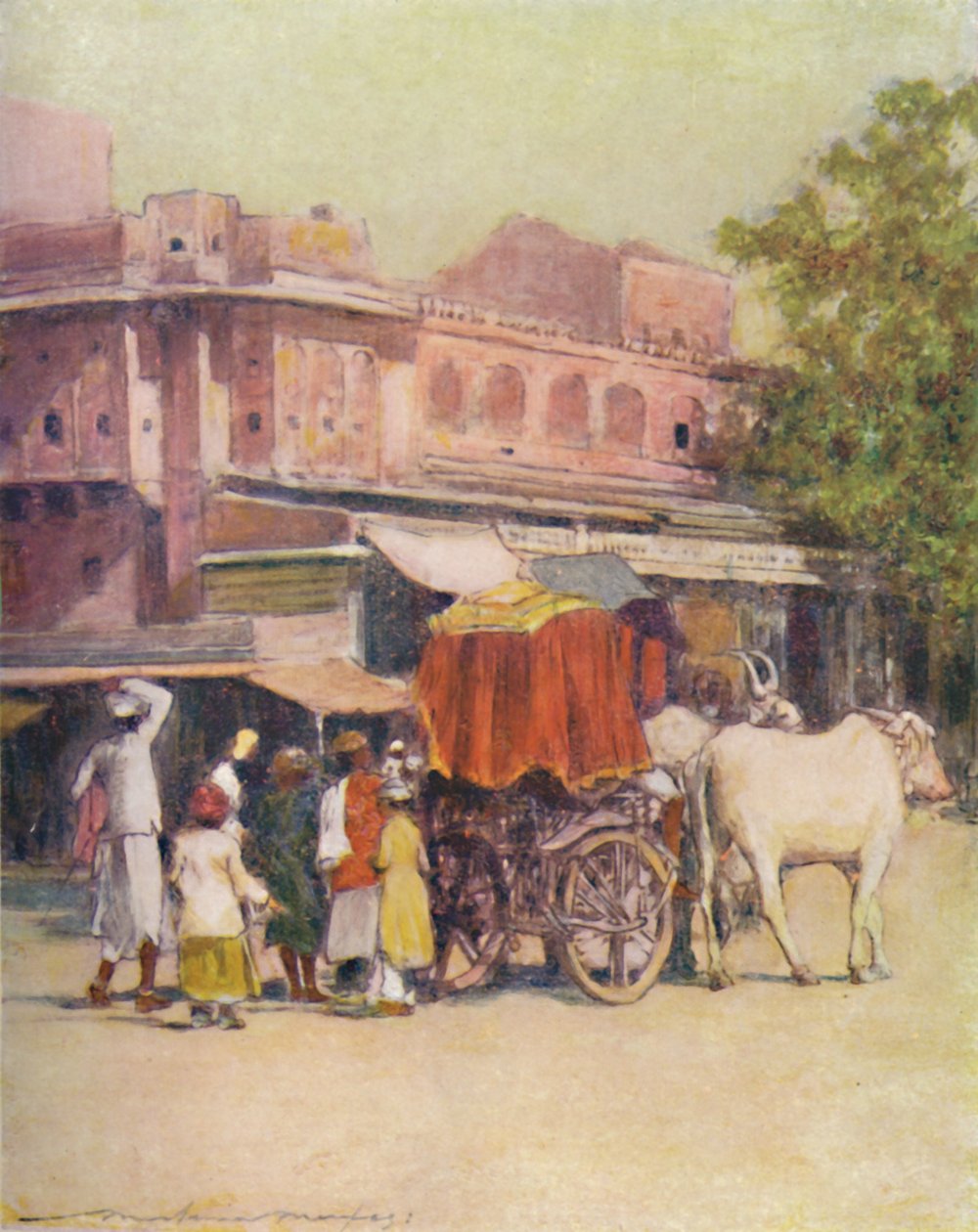 A Native Bullock-cart, 1905 av Mortimer Ludington Menpes