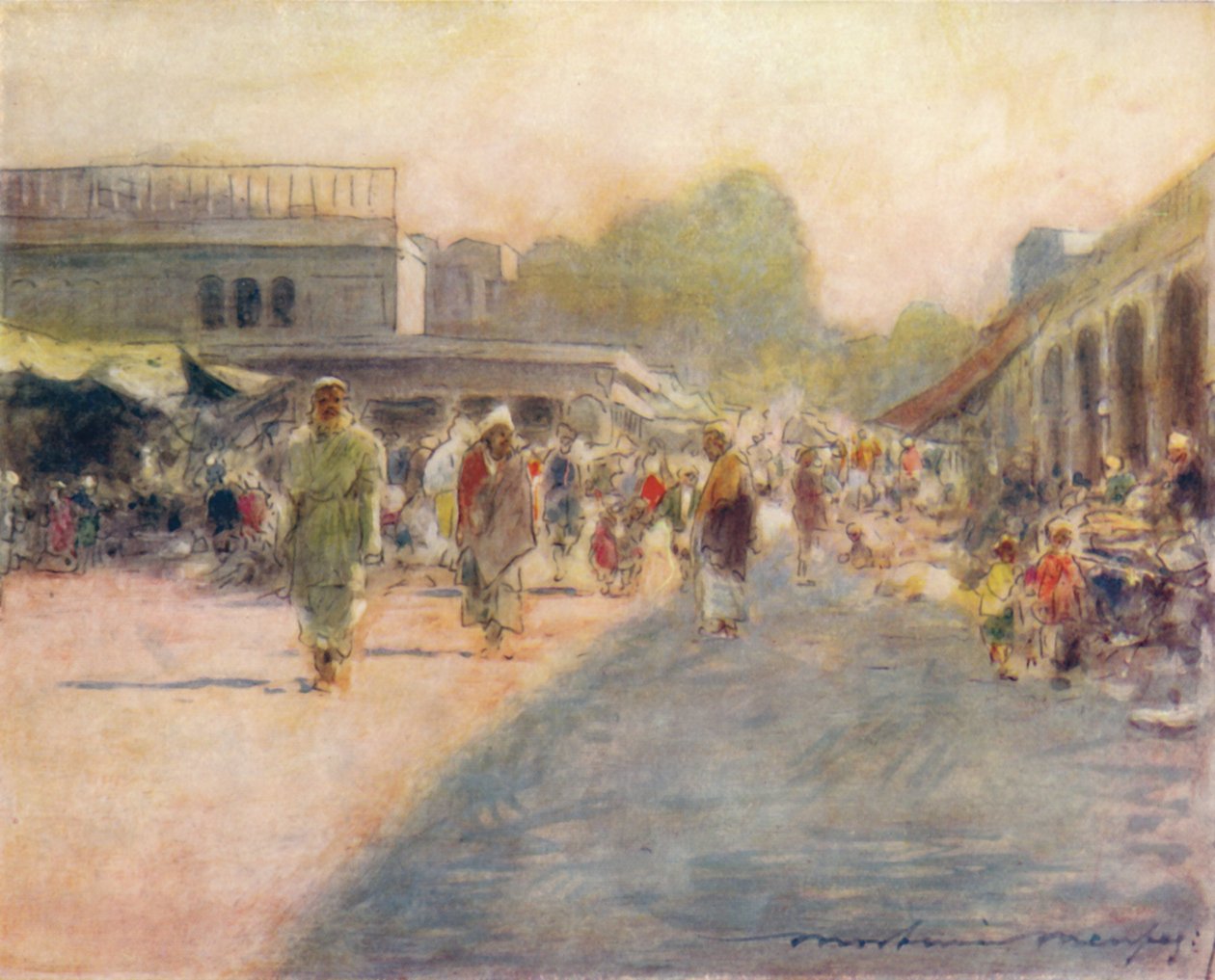 En gata i Peshawur, 1905 av Mortimer Ludington Menpes