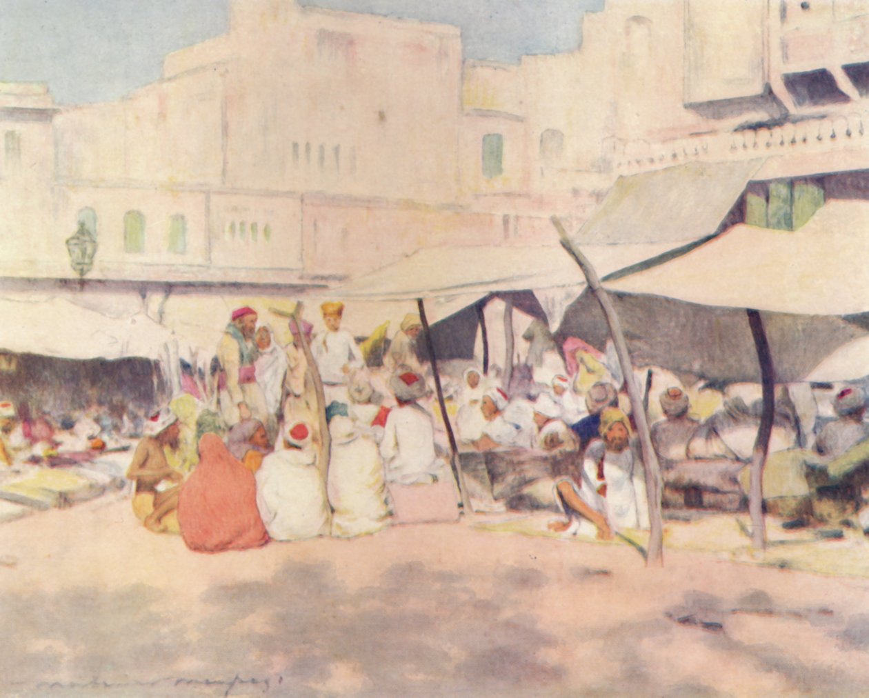 På marknadsplatsen, Jeypore, 1905 av Mortimer Ludington Menpes