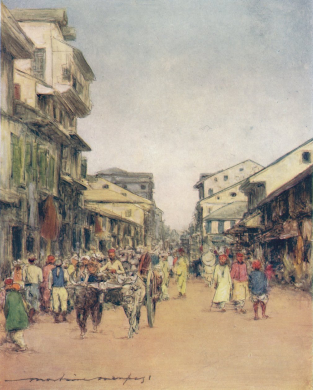 På gatorna i Delhi, 1905 av Mortimer Ludington Menpes
