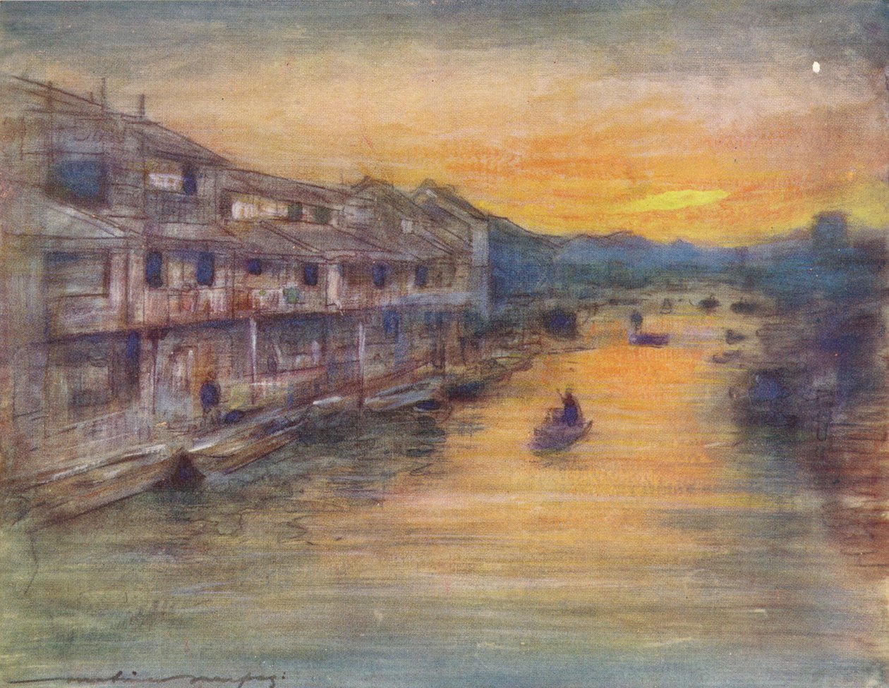På den stora kanalen, Osaka, c1887, 1901 av Mortimer Ludington Menpes