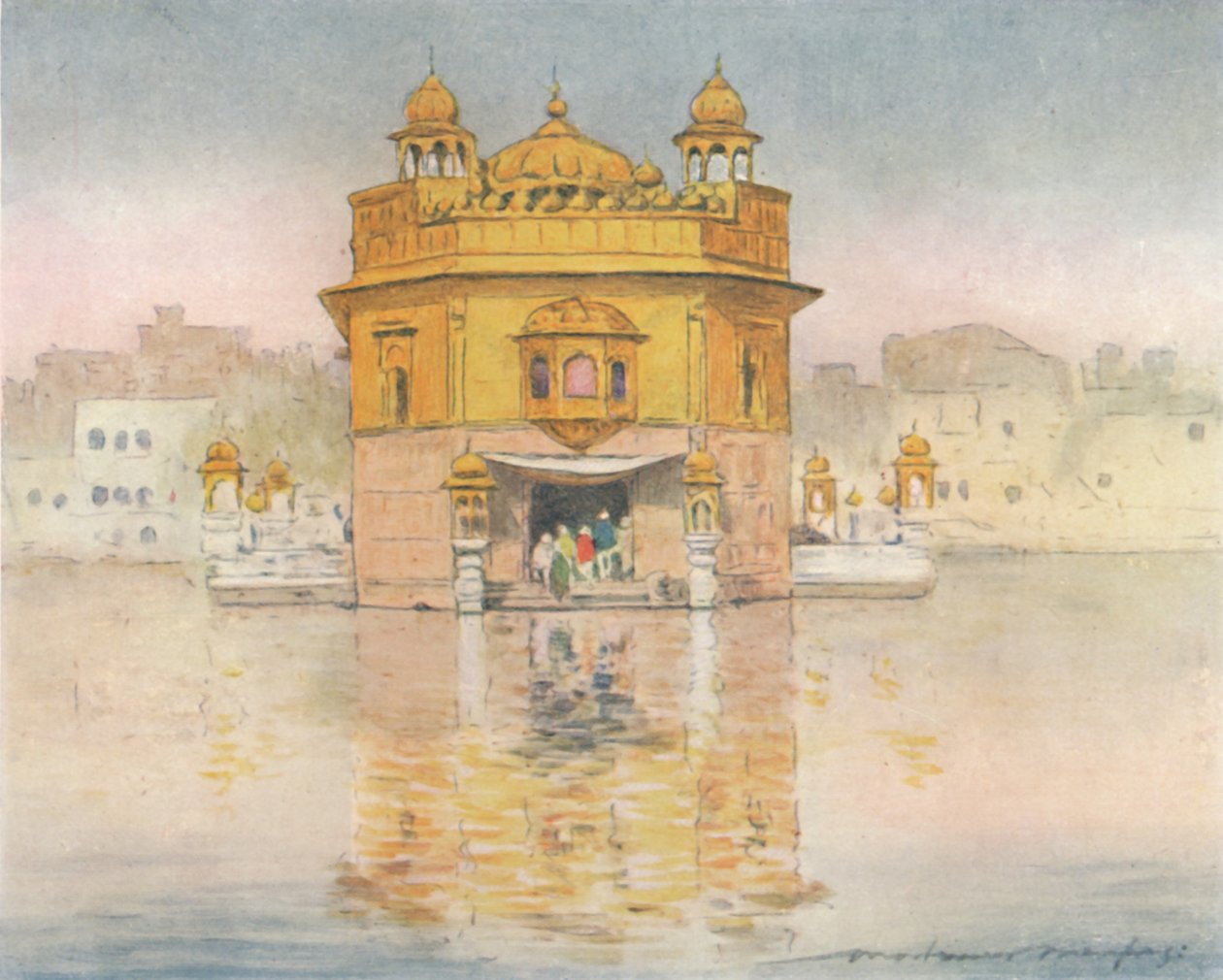 Det gyllene templet, Amritsar, 1905 av Mortimer Ludington Menpes