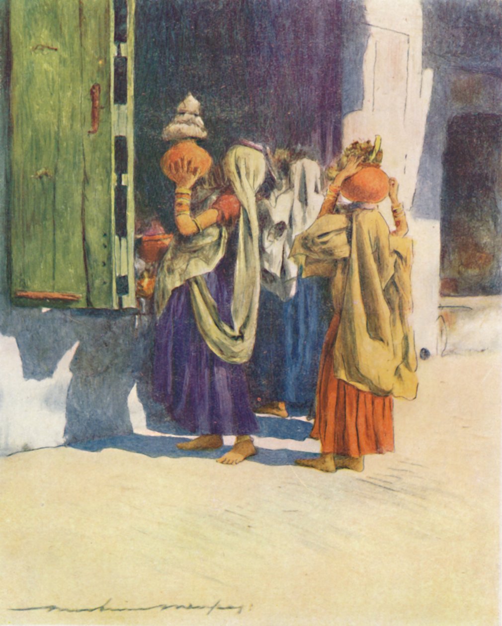 Vattenbärare vid Nutha, 1905 av Mortimer Ludington Menpes