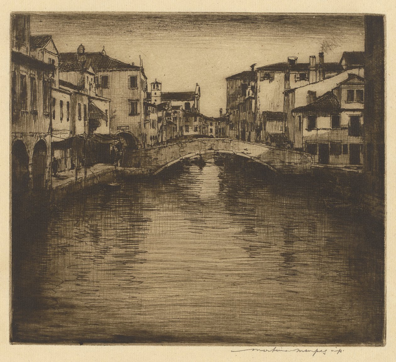 En sidokanal, Venedig av Mortimer Menpes