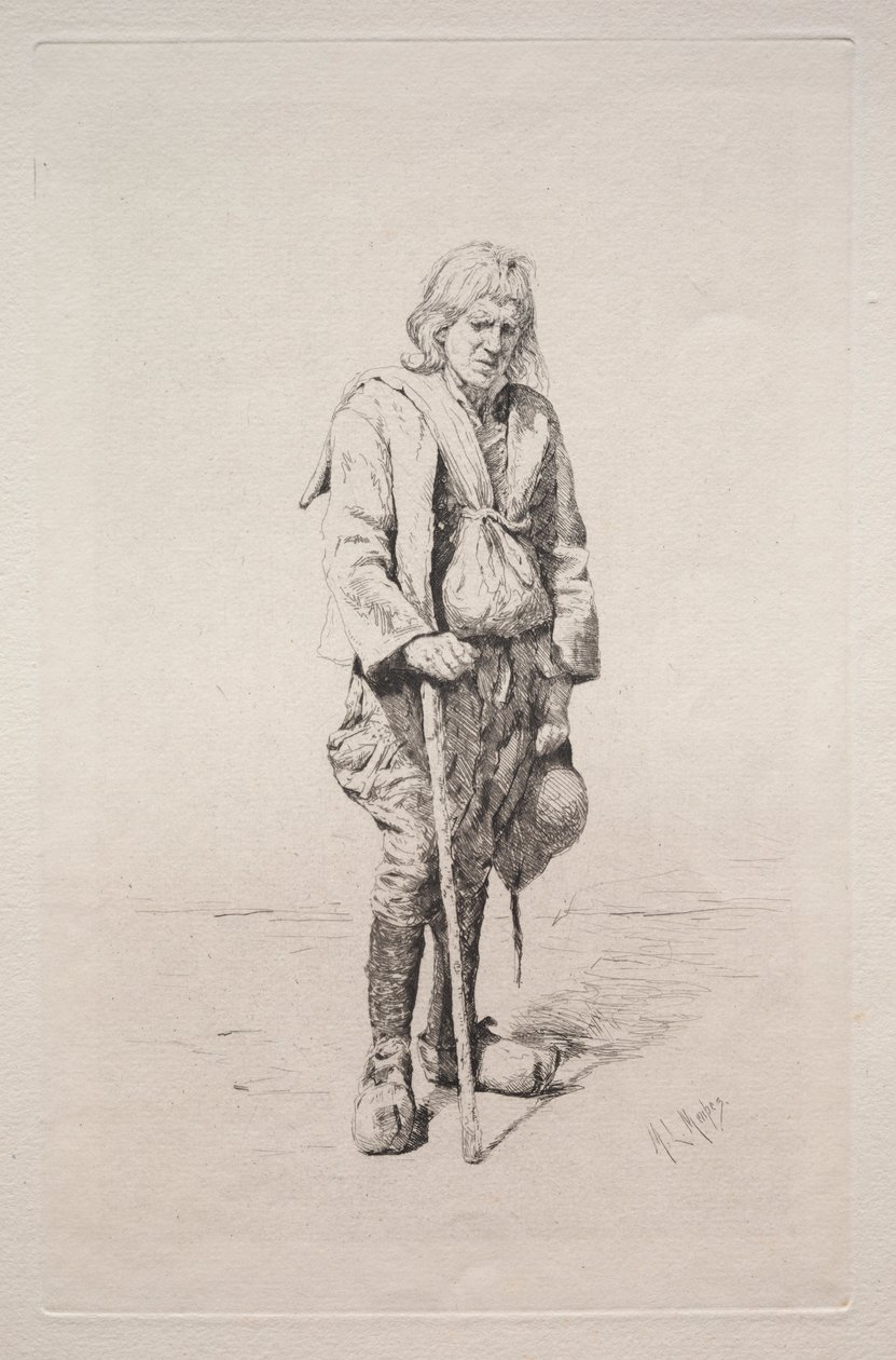 Man med käpp. av Mortimer Menpes