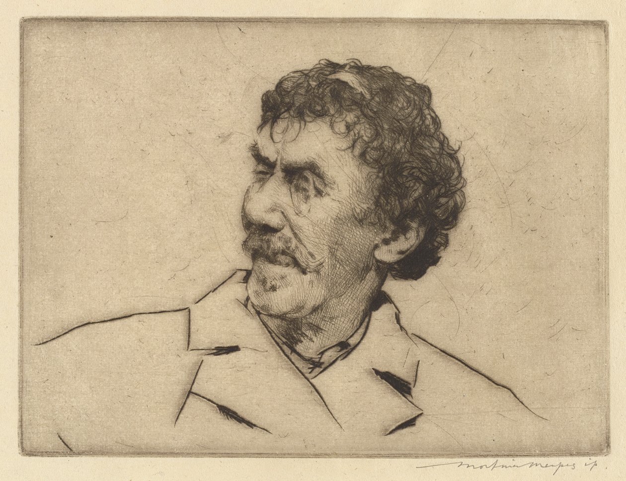 Whistler, Tittar höger, Monocle Left Eye av Mortimer Menpes