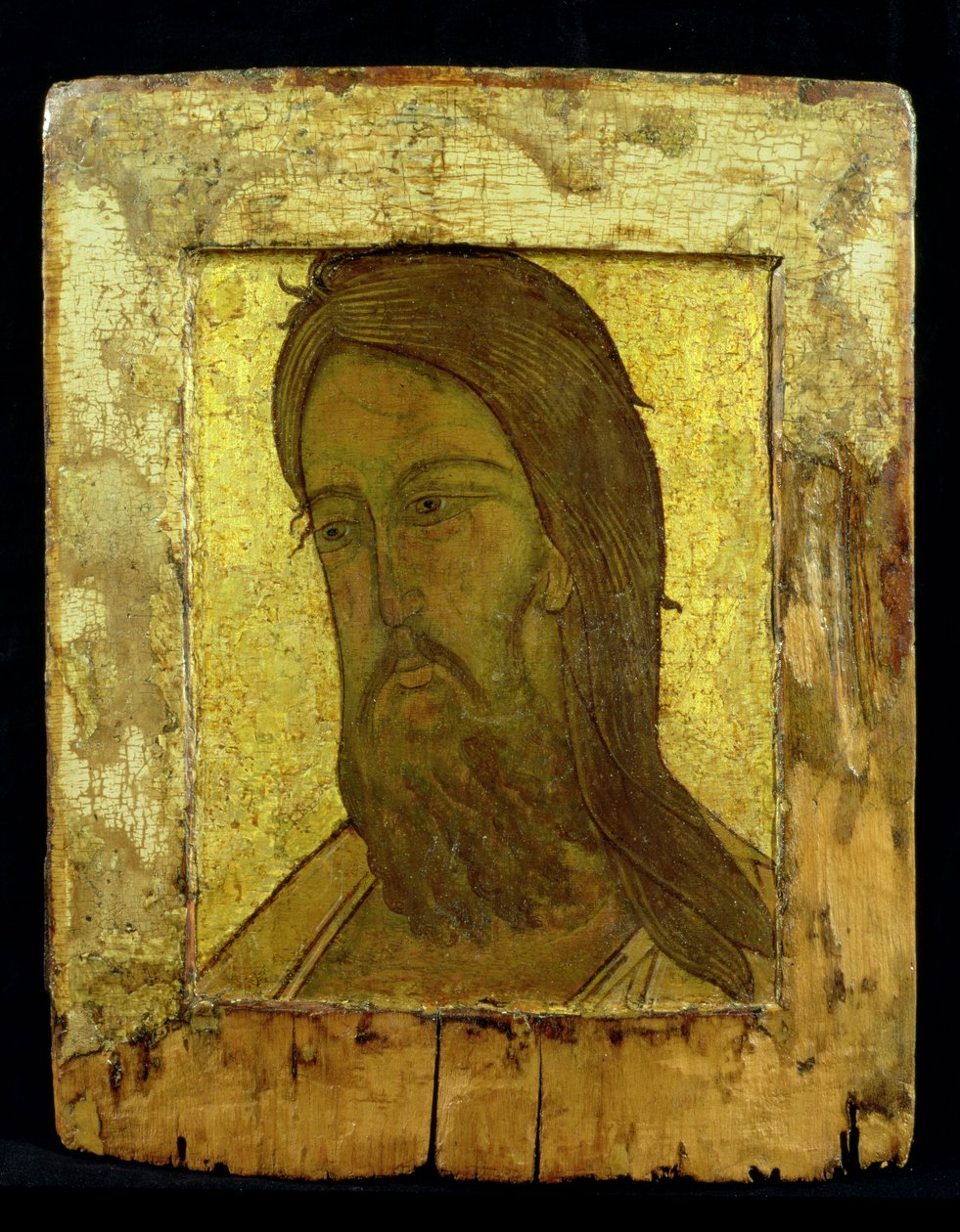 Ikon av Johannes Döparen, ca 1500 (bladguld och tempera på panel) av Moscow School
