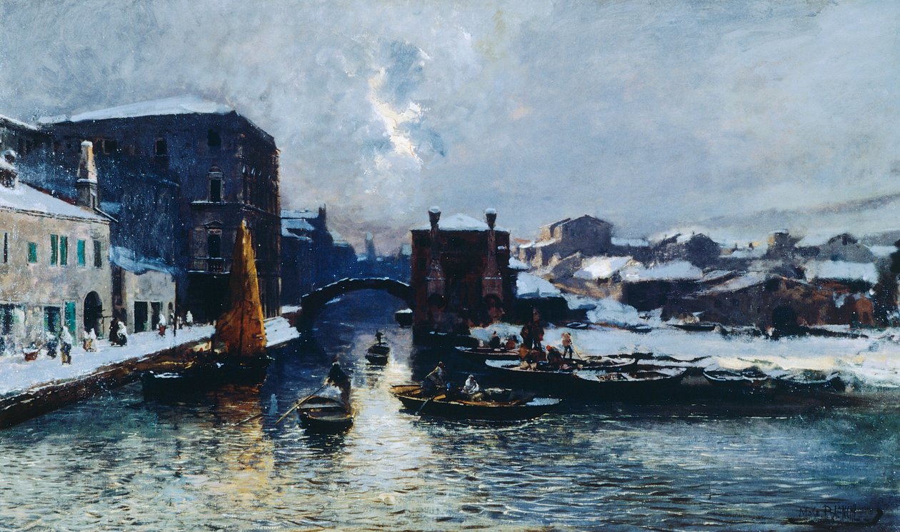 Chioggia under snö av Mose Bianchi