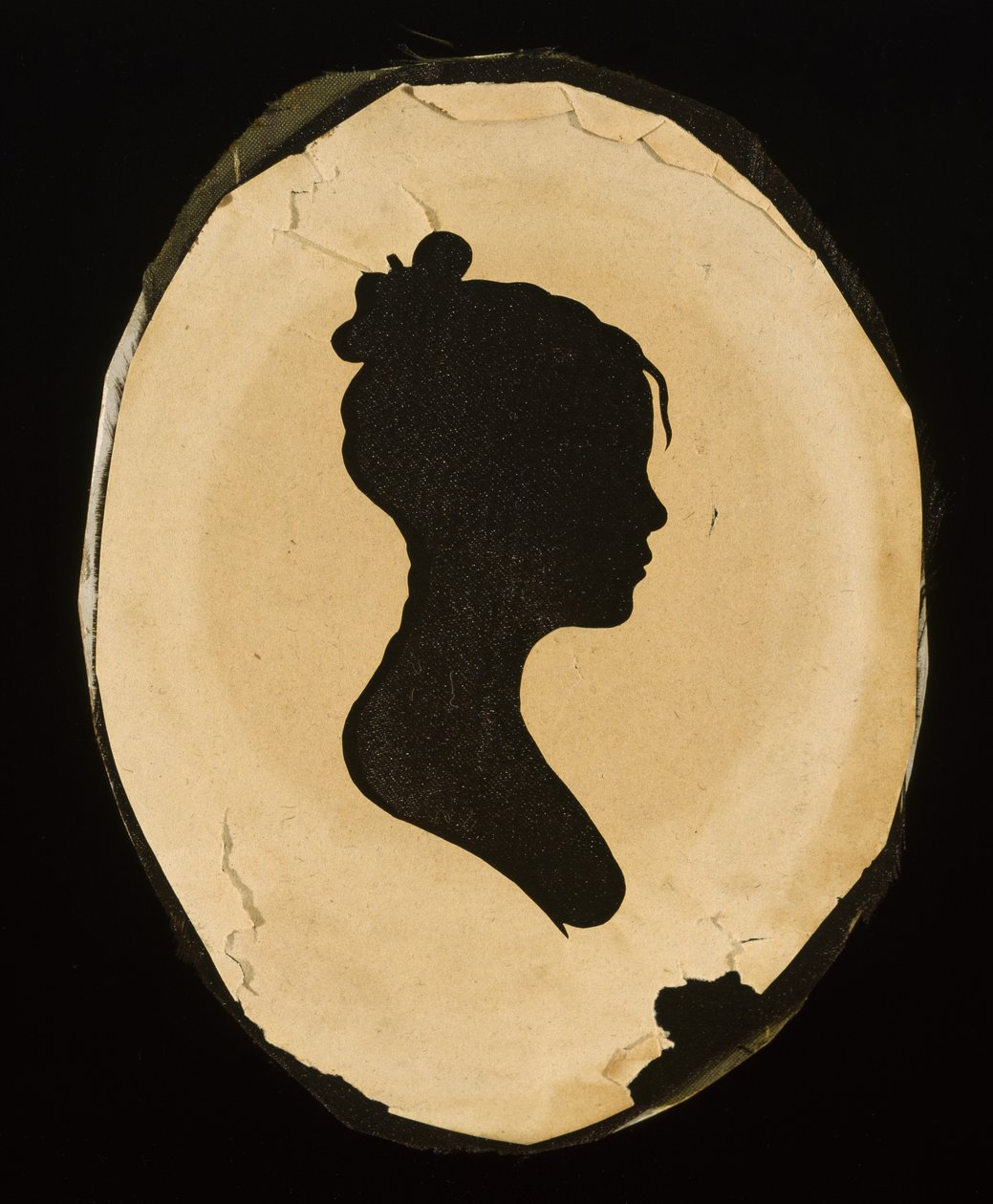 En ung kvinnas avslöjade siluett, efter 1802 (vävt papper med svart bläck) av Moses Williams