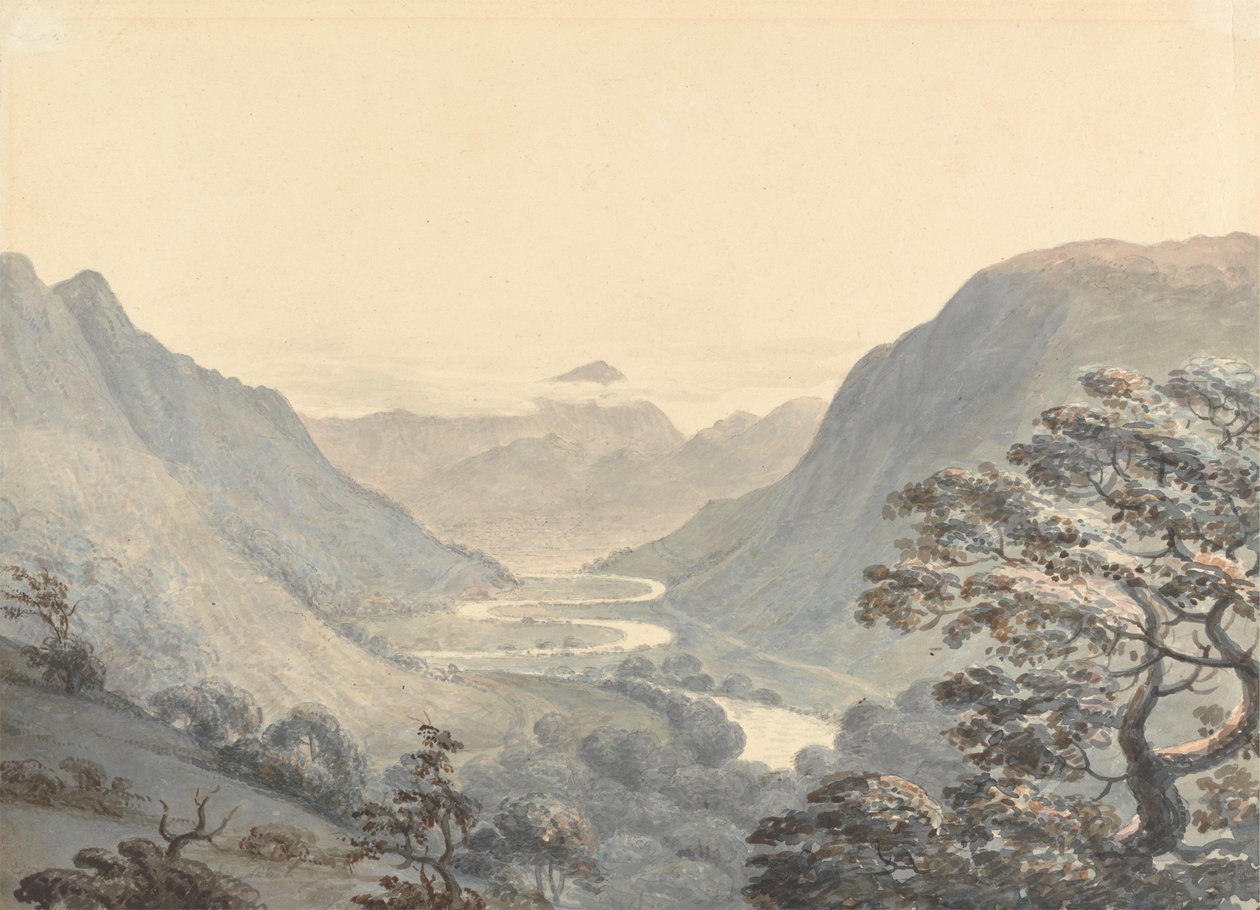 The Beautiful Vale och Mowddach River, Merionethshire av Moses Griffith
