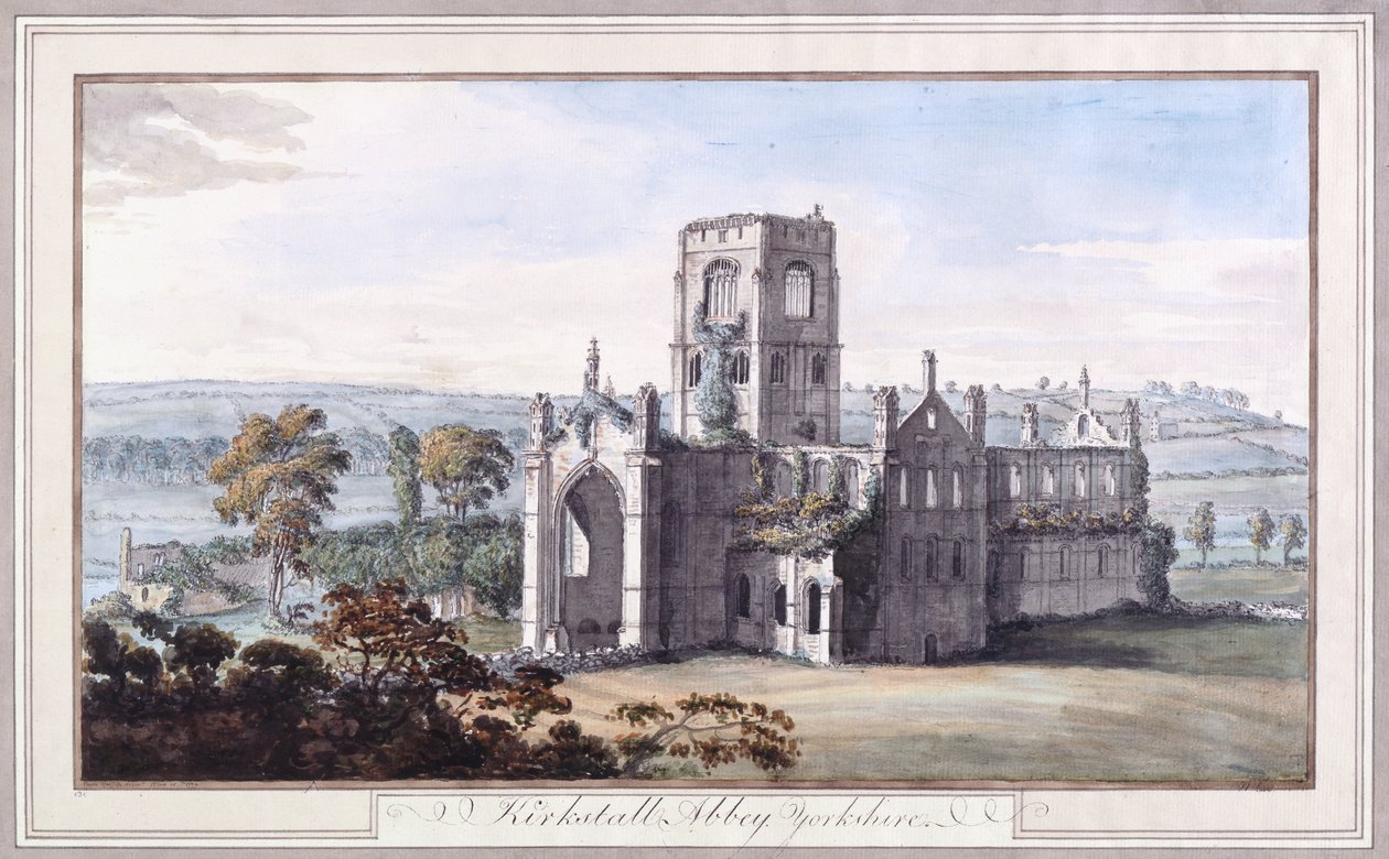 North East View of Kirkstall Abbey av Moses Griffiths