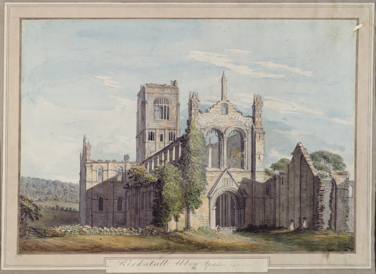 North West View of Kirkstall Abbey, 1777 av Moses Griffiths