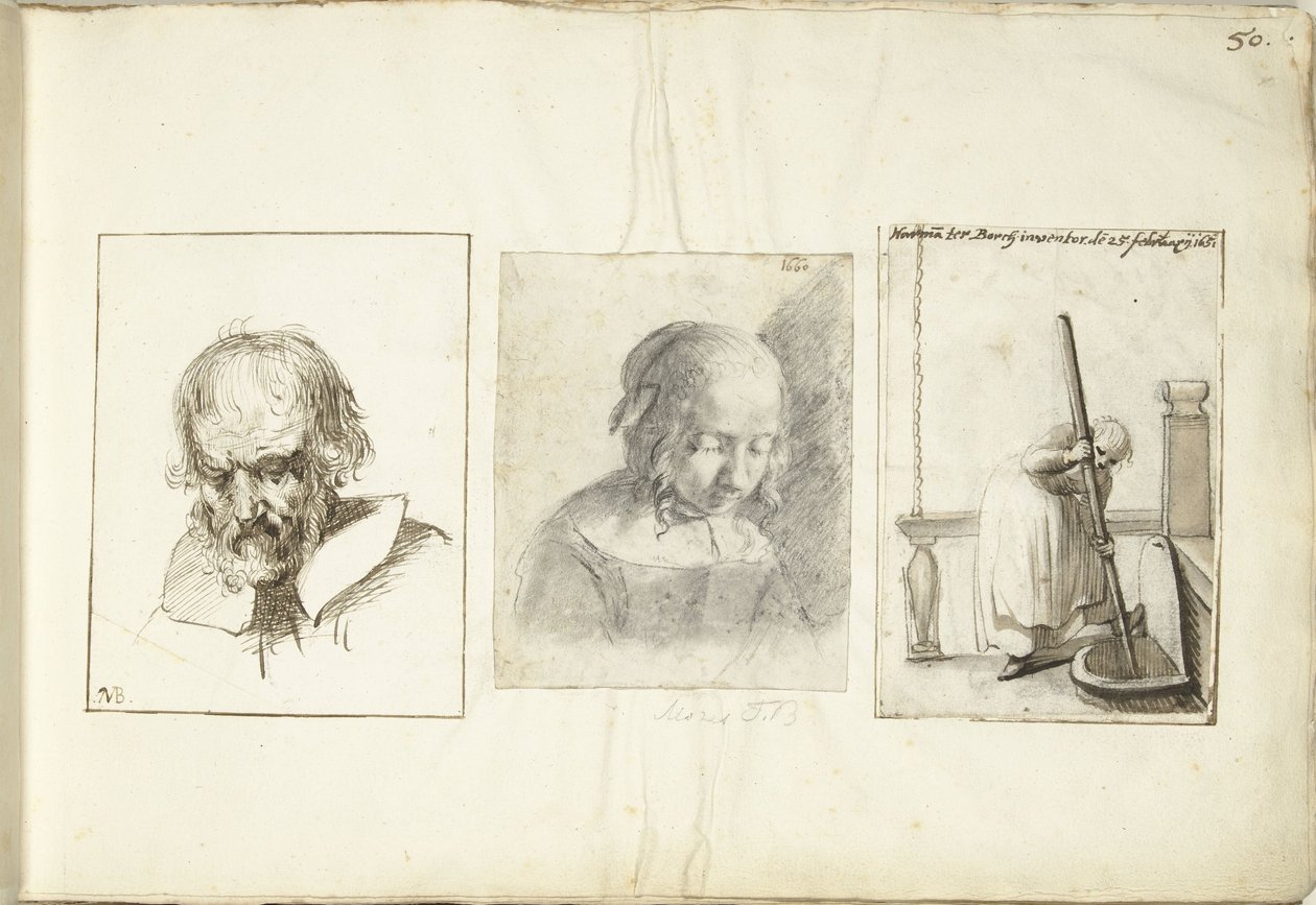 Gammal man, en tjej och en kvinna med en brunnskrok av Moses Ter Borch
