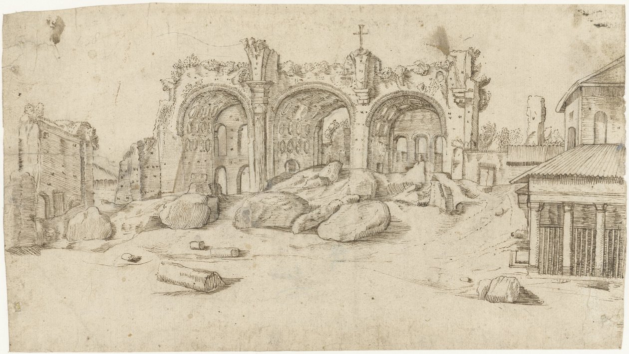 Ruinerna av basilikan Maxentius och Konstantin, Rom av Moses Ter Borch