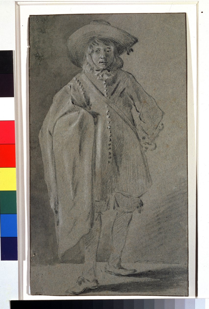 Självporträtt, ca 1660 (grisaille på papper) av Moses Ter Borch