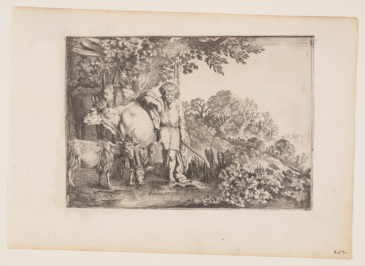 Argus sköter om sin hjord, plansch 2 från The Story of Mercury and Argus av Moses van Uyttenbroeck