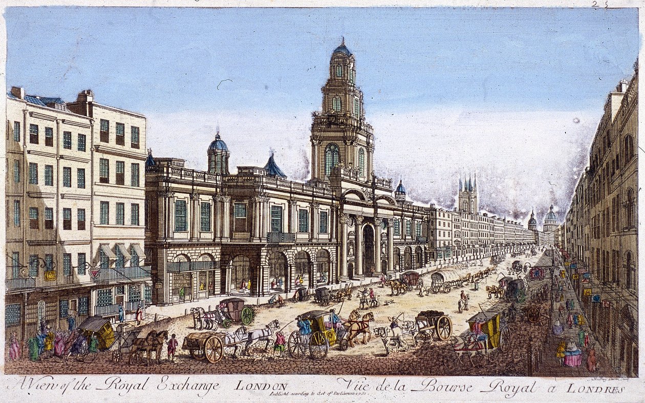 Royal Exchange 2:a exteriören, London, 1761 av Mothey Lairee