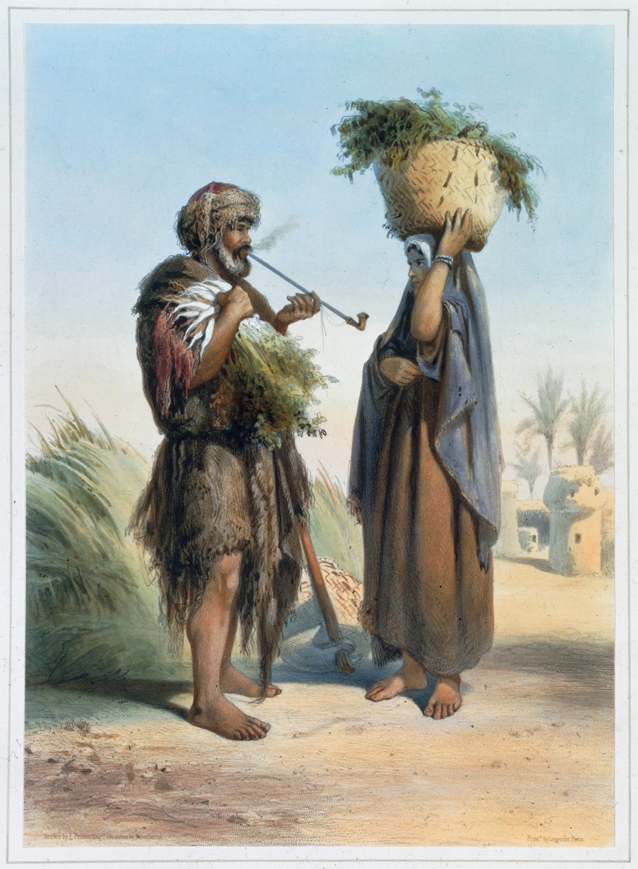 Fellah man och kvinna, 1848 av Mouilleron