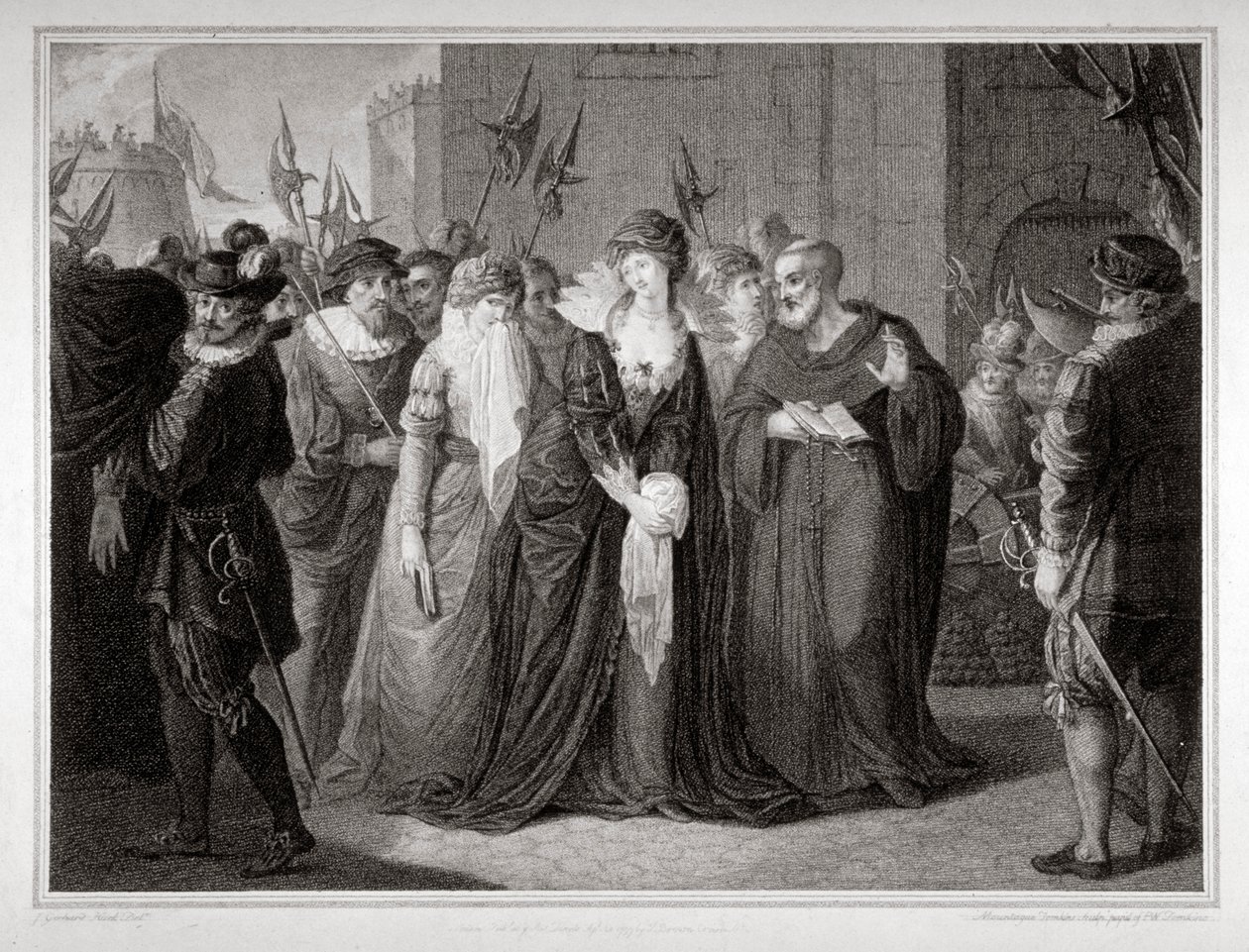 Lady Jane Gray leddes till sin avrättning i Tower of London, 1554 1797 av Mountague Tomkins