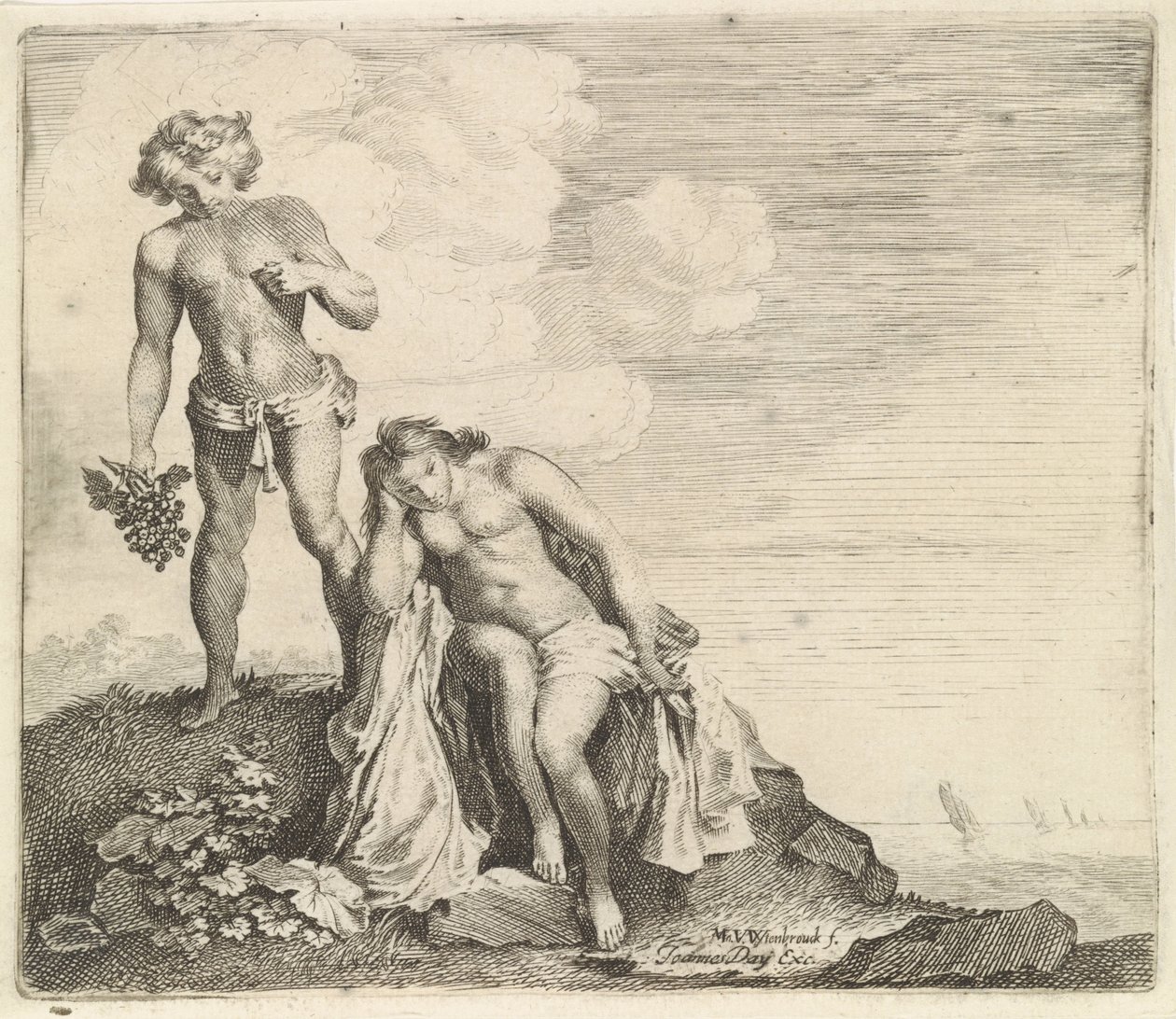 Bacchus hittar Ariadne på Naxos av Moyses van Wtenbrouck