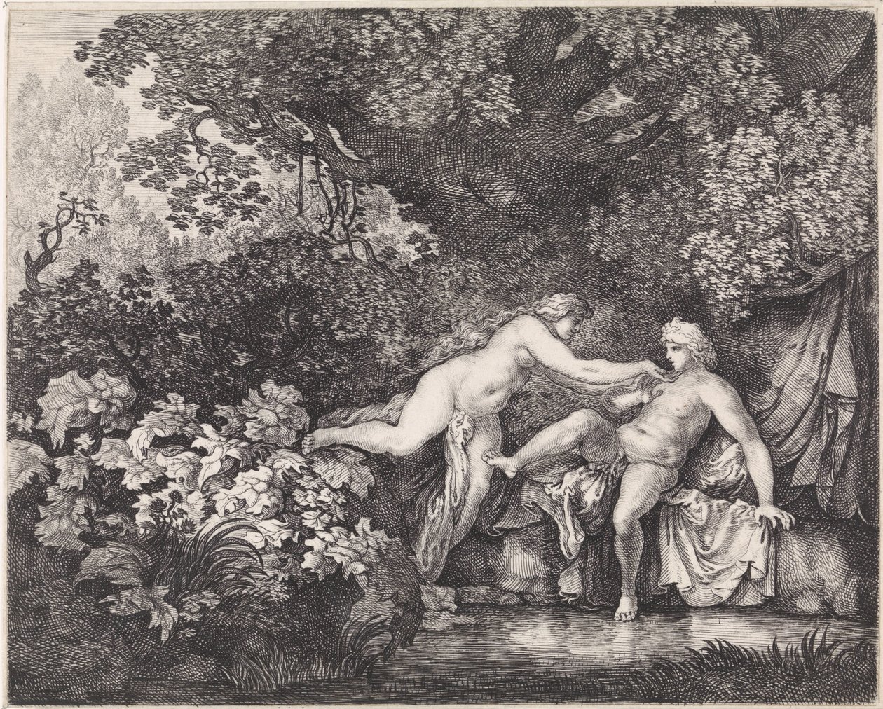 Salamacis och Hermafroditus av Moyses van Wtenbrouck