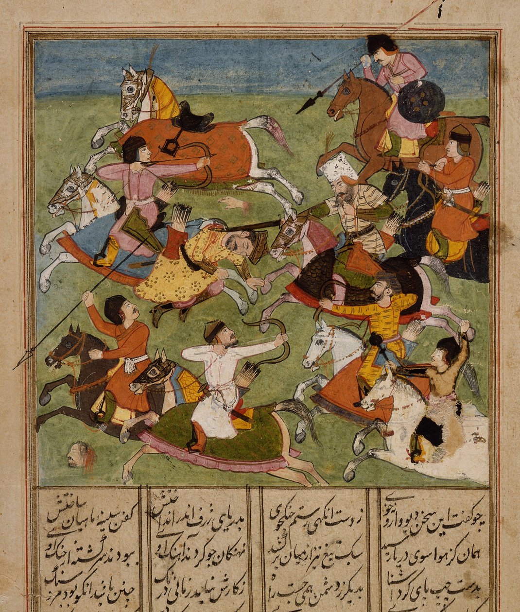 Stridsplats, ca 1610-20 av Mughal School