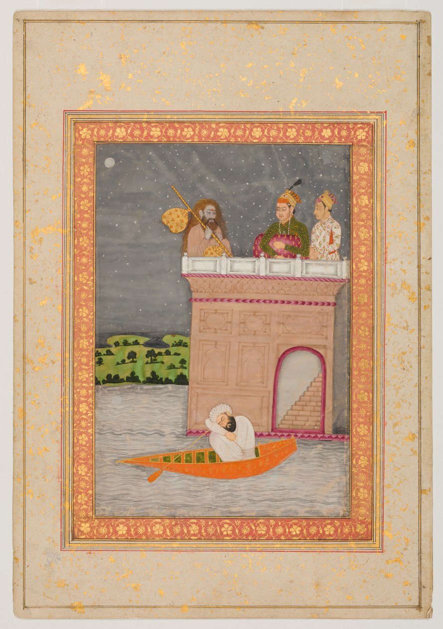 Kedara Ragini, ca 1760 (måla och guld på papper) av Mughal School