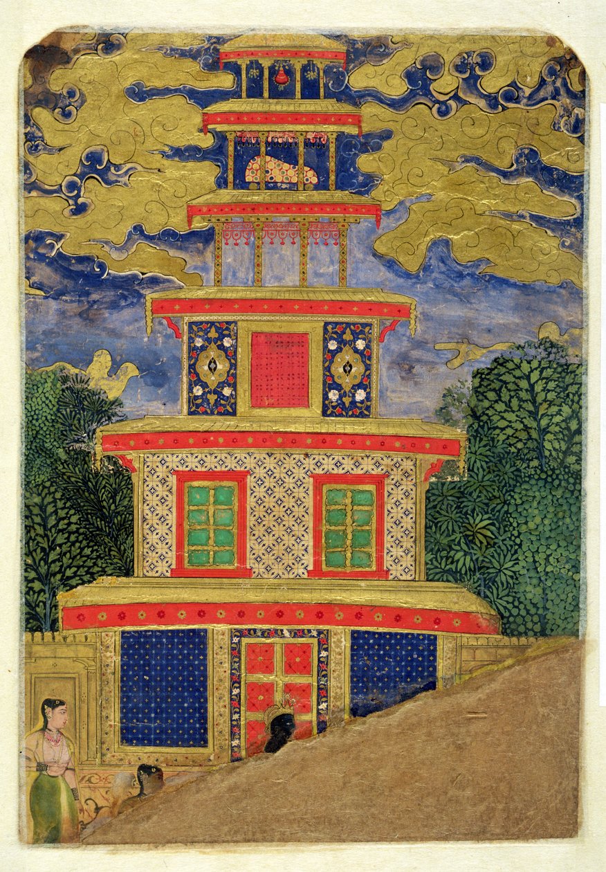 64.351 Rama ber Lakshmana att överge Sita i en skog, från Ramayana, 1600 av Mughal School