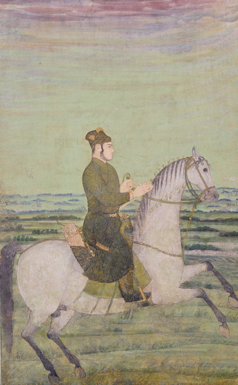 En Mughal Adelsman till häst, ca 1700 av Mughal School