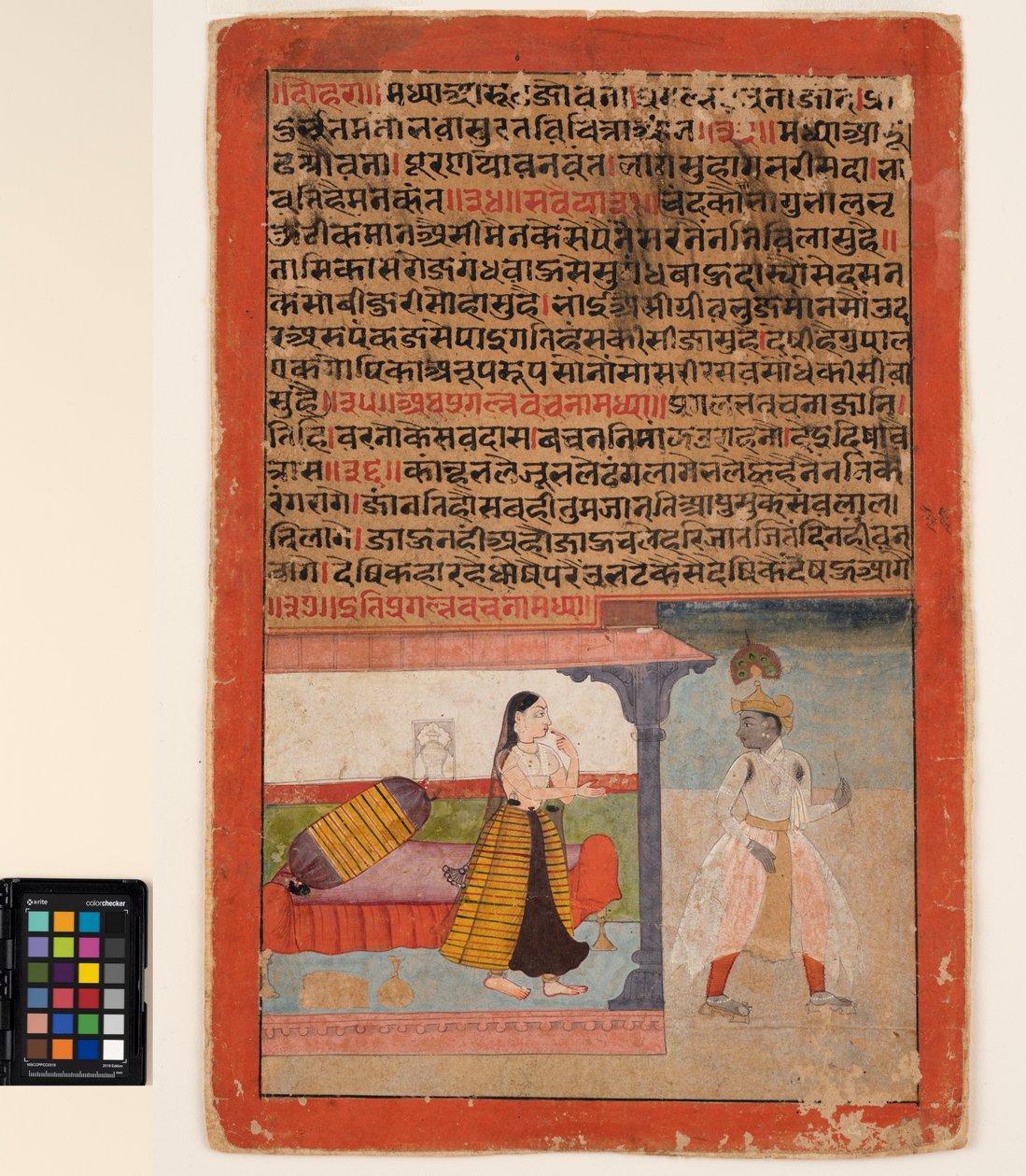 En älskare lämnar sin tröstlösa älskarinna, ca 1625 (ogenomskinlig akvarell på papper) av Mughal School