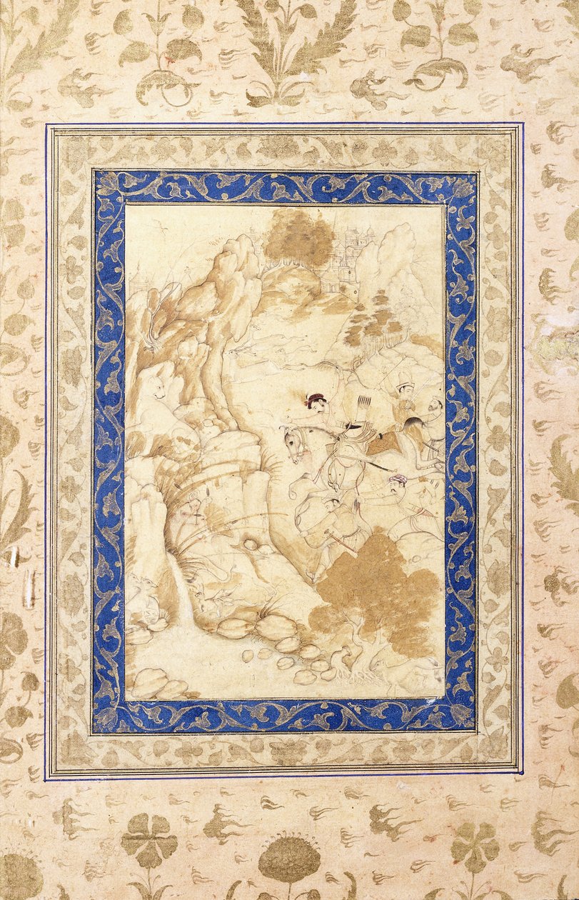 Jaktscen, c. 1660-80 av Mughal School