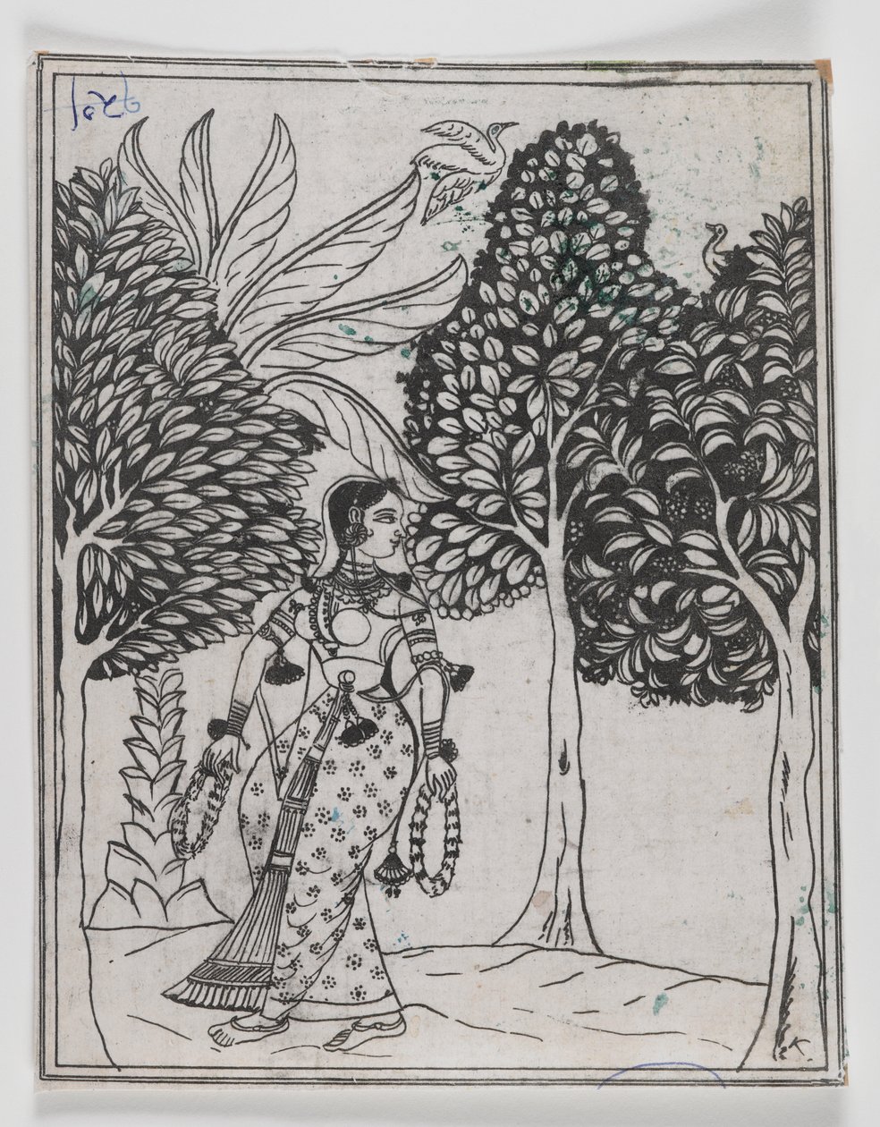 Kamod Ragini, 1605-1610 (bläck på papper) av Mughal School