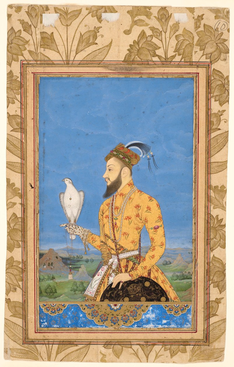 Porträtt av prins Azam Shah av Mughal School
