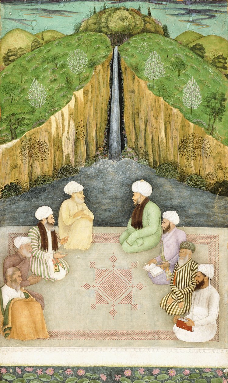 Vise i religionsdiskussion, c.1680 av Mughal School