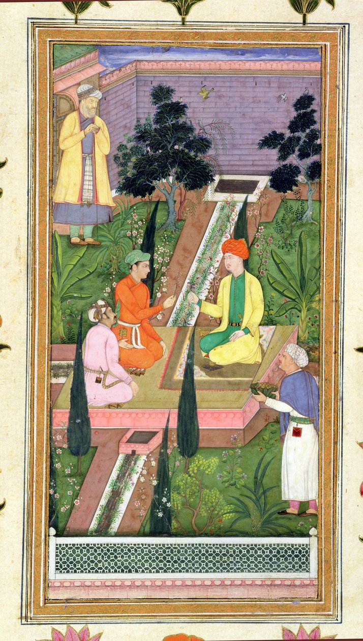 Water gardens, från Clive Album av Mughal School