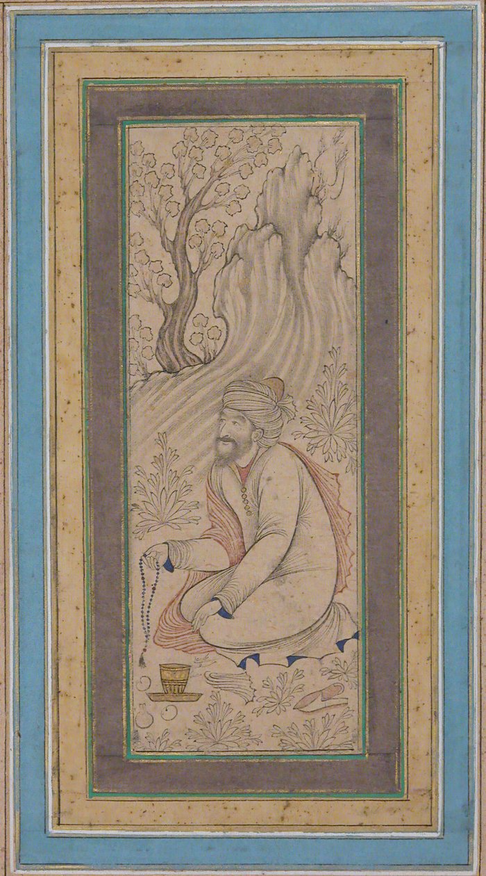 Man with Prayer Beads, mitten av 1600-talet. av Muhammad Ali