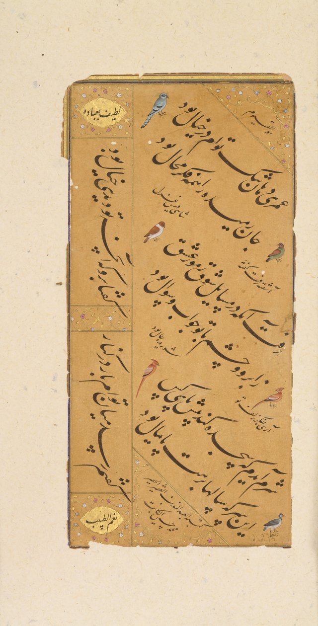 Kalligrafisida, sent 1500-tal. av Muhammad Husayn al Katib