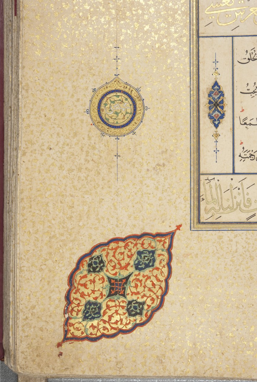 Fol 83 recto, Timurid Quran, 1441 (bläck & guld på papper) av Muhammad Mumin Abdallah Al Murwand